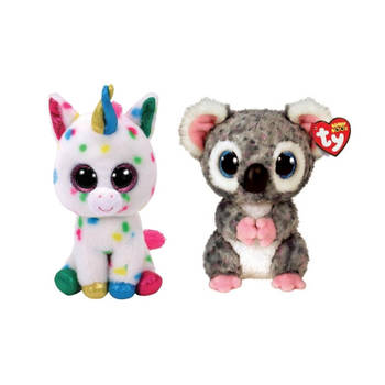 Ty - Knuffel - Beanie Boo's - Harmonie Unicorn & Opal Cat