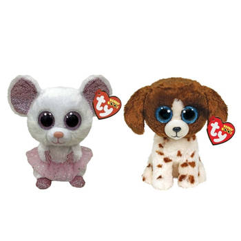 Ty - Knuffel - Beanie Boo's - Nina Mouse & Muddles Dog