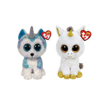 Ty - Knuffel - Beanie Buddy - Helena Husky & Pegasus Unicorn