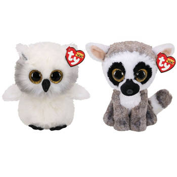 Ty - Knuffel - Beanie Buddy - Austin Owl & Linus Lemur