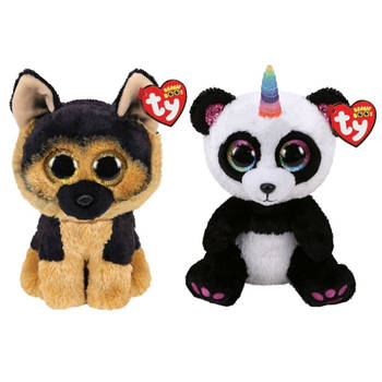 Ty - Knuffel - Beanie Buddy - Spirit German Shepherd & Paris Panda