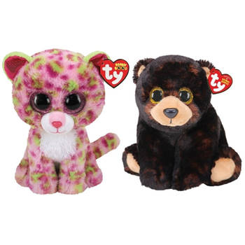 Ty - Knuffel - Beanie Buddy - Lainey Leopard & Kodi Bear