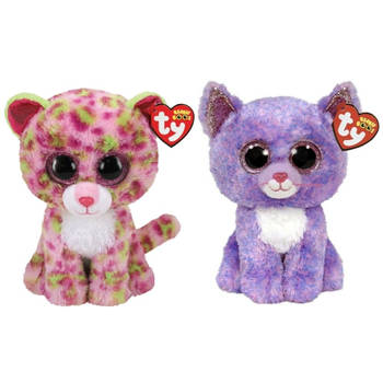 Ty - Knuffel - Beanie Buddy - Lainey Leopard & Cassidy Cat