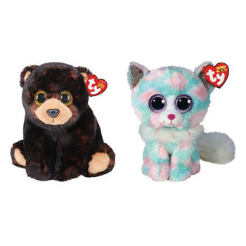Ty - Knuffel - Beanie Buddy - Kodi Bear & Opal Cat