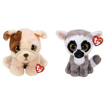 Ty - Knuffel - Beanie Buddy - Houghie Dog & Linus Lemur