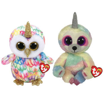 Ty - Knuffel - Beanie Buddy - Enchanted Owl & Cooper Sloth