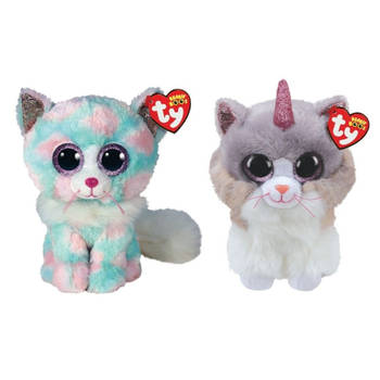 Ty - Knuffel - Beanie Buddy - Opal Cat & Asher Cat