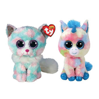 Ty - Knuffel - Beanie Buddy - Opal Cat & Blitz Unicorn