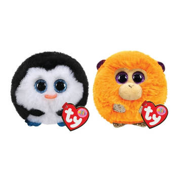 Ty - Knuffel - Teeny Puffies - Waddles Penguin & Coconut Monkey
