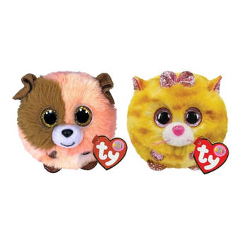 Ty - Knuffel - Teeny Puffies - Mandarin Dog & Tabitha Cat