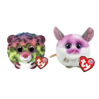 Ty - Knuffel - Teeny Puffies - Dotty Leopard & Colby Mouse