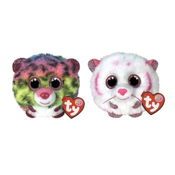 Ty - Knuffel - Teeny Puffies - Dotty Leopard & Tabor Tiger