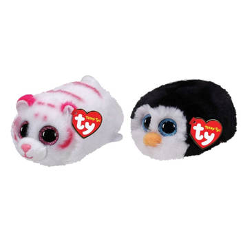 Ty - Knuffel - Teeny Ty's - Tabor Tiger & Waddles Penguin