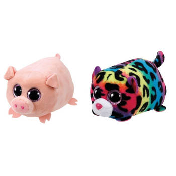 Ty - Knuffel - Teeny Ty's - Curly Pig & Jelly Leopard