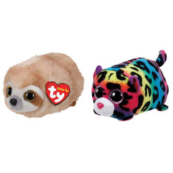 Ty - Knuffel - Teeny Ty's - Dangler Sloth & Jelly Leopard