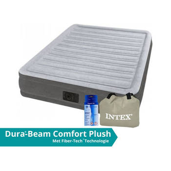Intex Comfort Plush - Luchtbed - 2 Persoons - Inclusief Ingebouwde Motorpomp en Draagtas
