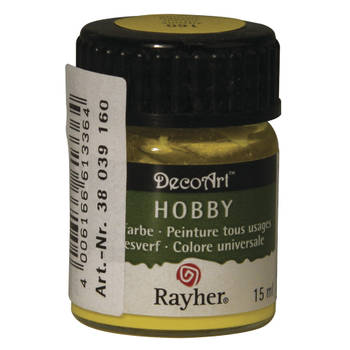 Acrylverf/hobbyverf geel 15 ml hobby materiaal - Hobbyverf