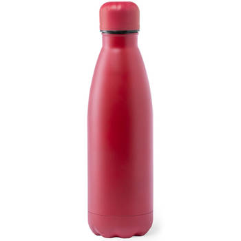 RVS waterfles/drinkfles rood met schroefdop 790 ml - Drinkflessen