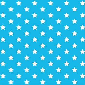 Decoratie plakfolie blauw met sterren 45 cm x 2 meter zelfklevend - Meubelfolie