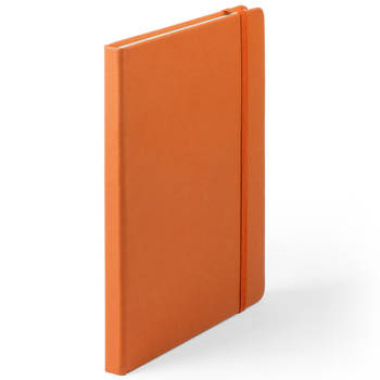 Luxe schriftje/notitieboekje oranje met elastiek A5 formaat - Schriften