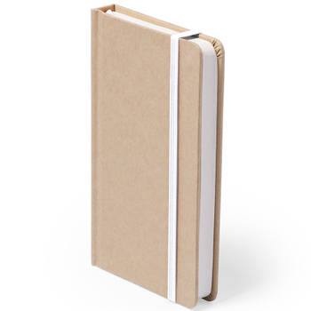 Luxe schriftje/notitieboekje wit met elastiek A5 formaat - Schriften