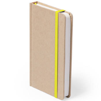 Luxe schriftje/notitieboekje geel met elastiek A5 formaat - Schriften