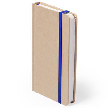 Luxe schriftje/notitieboekje blauw met elastiek A5 formaat - Schriften