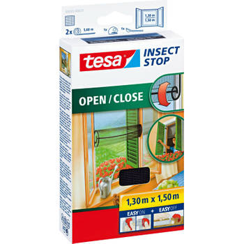 1x Tesa vliegenhor/insectenhor zwart 1,3 x 1,5 meter - Deurhorren