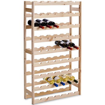 Houten wijnflessen rek/wijnrek staand voor 54 flessen 118 cm - Wijnrekken