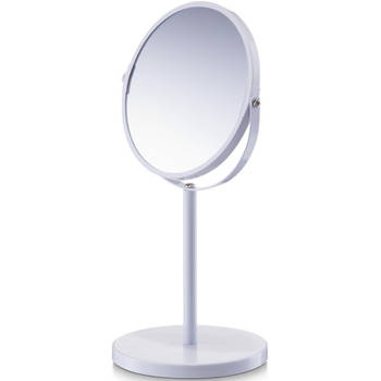 Witte make-up spiegel rond vergrotend 15 x 26 cm - Make-up spiegeltjes
