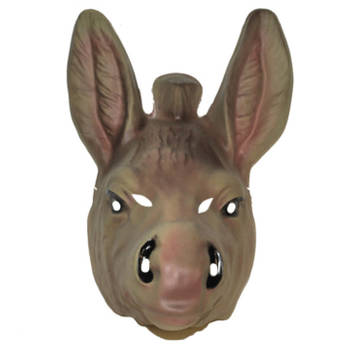 Plastic carnaval/verkleed ezel dieren masker voor volwassenen - Verkleedmaskers