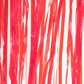 Folie deurgordijn rood transparant 200 x 100 cm - Feestdeurgordijnen