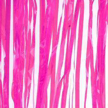Folie deurgordijn roze transparant 200 x 100 cm - Feestdeurgordijnen