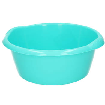 Rond afwasteiltje/emmertje turquoise blauw 3 liter 25 x 10,5 cm schoonmaakartikelen - Afwasbak
