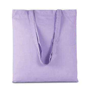 Basic katoenen schoudertasje in het lila paars 38 x 42 cm - Schoudertas