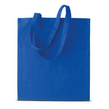 Basic katoenen schoudertasje in het kobalt blauw 38 x 42 cm - Schoudertas