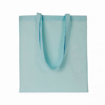 Basic katoenen schoudertasje in het lichtblauw 38 x 42 cm - Schoudertas