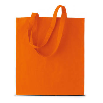 Basic katoenen schoudertasje in het oranje 38 x 42 cm - Schoudertas