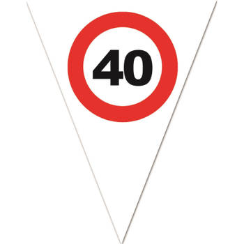 Leeftijd verjaardag vlaggenlijn met 40 jaar stopbord opdruk 5 meter - Vlaggenlijnen