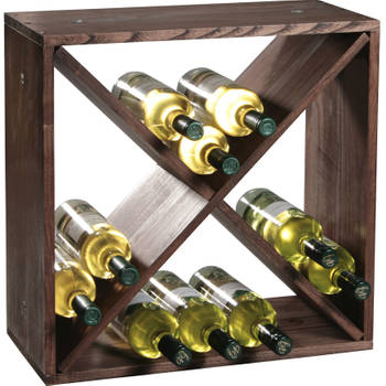 1x Houten wijnflesrek/wijnrekken staand voor 24 flessen 25 x 50 x 50 cm - Wijnrekken