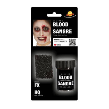 Fiestas Horror nepbloed schmink met sponsje - gestold bloed - 15 gram - Halloween verkleed accessoires/make-up - Schmink