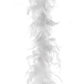 Boa kerstslinger veren wit 200 cm kerstversiering - Kerstslingers