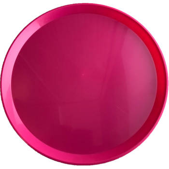Roze rond dienblad/serveerblad van kunststof 34 cm - Dienbladen
