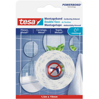 3x Tesa dubbelzijdig montage tape waterproof op rol 1,5 meter - Tape (klussen)