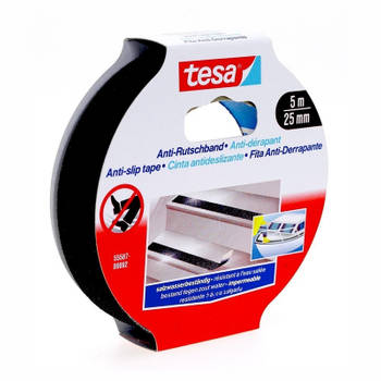 2x Tesa antislip tape zwart op rol 5 meter - Tape (klussen)