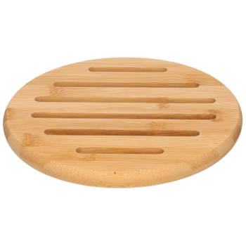 1x Houten ronde onderzetters voor pannen/schalen 20 cm - Panonderzetters