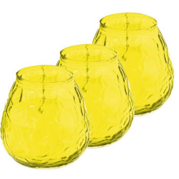 3x Citrus geurkaarsen in glazen houder 48 branduren - geurkaarsen