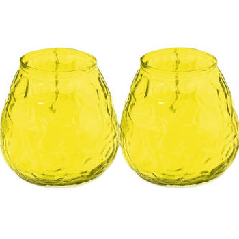 2x Citrus geurkaarsen in glazen houder 48 branduren - geurkaarsen