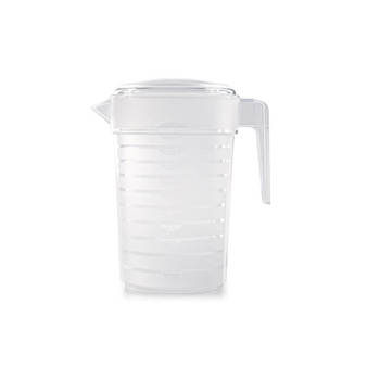 1x Waterkan/sapkannen met deksel 1 liter kunststof - Schenkkannen