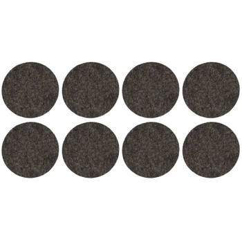 48x Zwarte meubelviltjes/antislip stickers 2,6 cm - Meubelviltjes